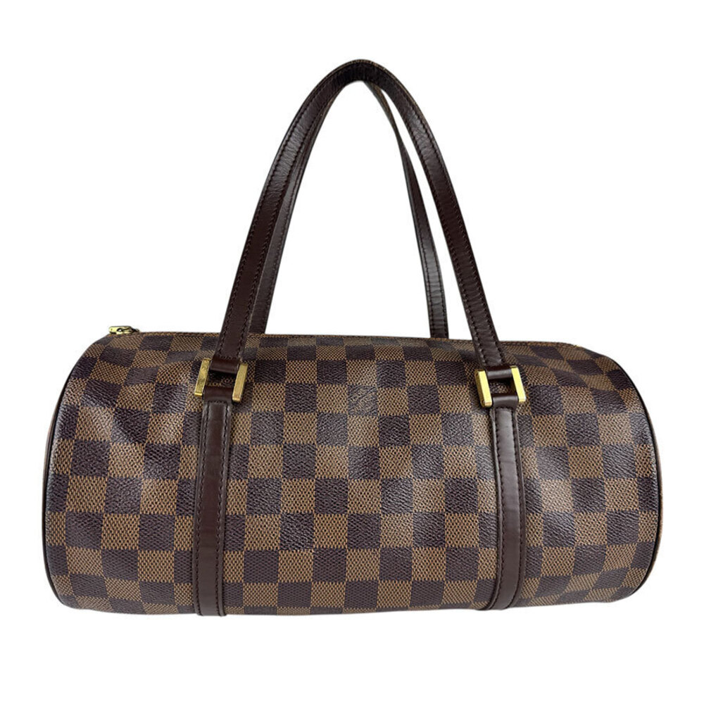 Louis Vuitton Damier Papillon Top Handle Bag Canvas Gold Brown